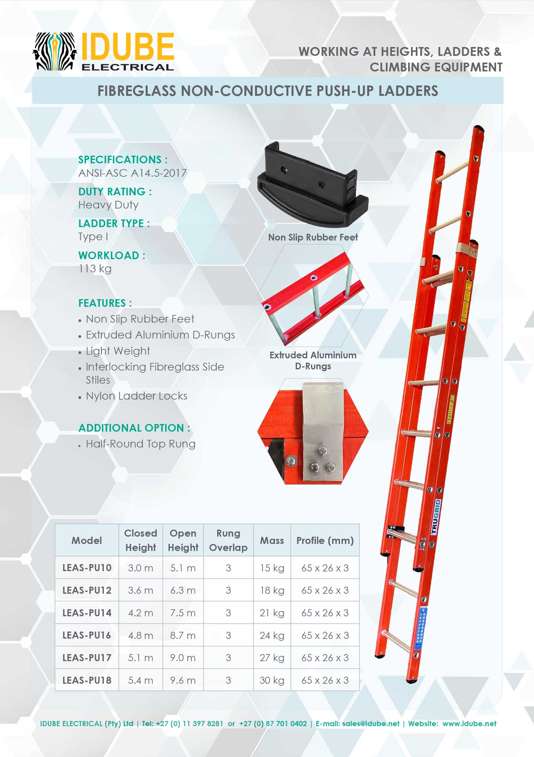 non-conductive-Push-up-Ladders