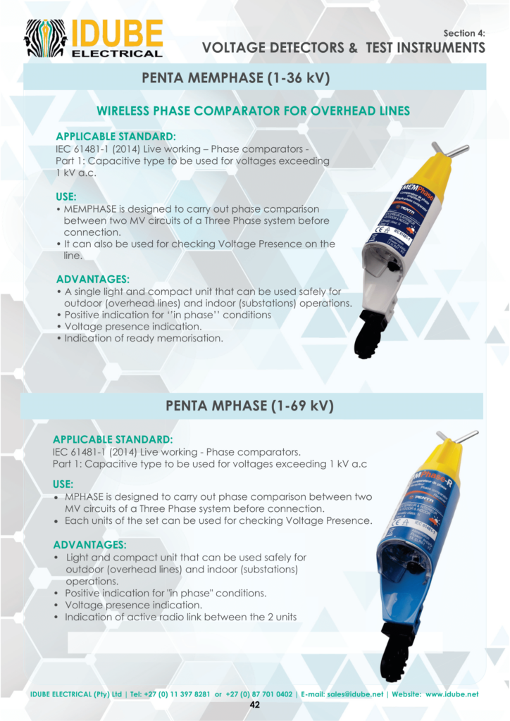 Voltage Detectors | Phase Comparator & Rotation Tester | Line Testers